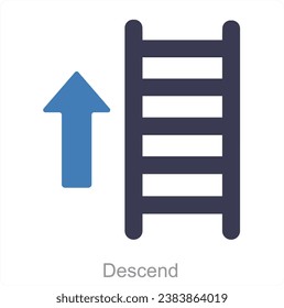 Descend and way icon concept