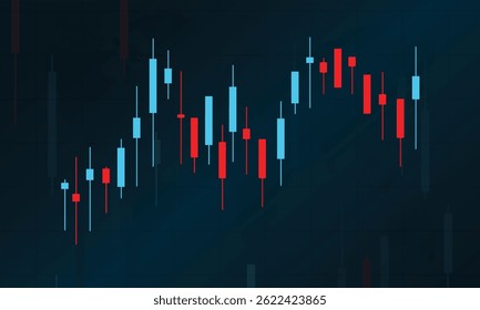 Triángulo descendente y ascendente hacia abajo y hacia arriba Tendencia del mercado de valores Candle Stick.  Ilustración vectorial 