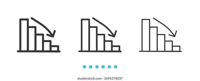 Descending Bar Chart icon. Thin line icon vector