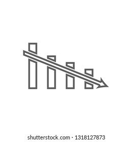 descending chart icon. Element of Finance for mobile concept and web apps icon. Outline, thin line icon for website design and development, app development