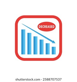 Descending chart icons in a flat style. Vector illustration