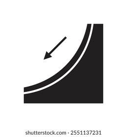 descending escalator symbol flat icon vector design illustration, isolated on white background. 
