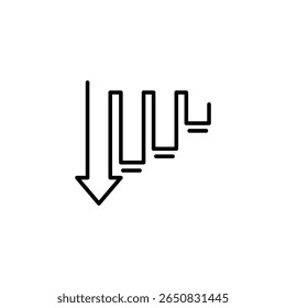Descending Graph With Final Arrow Depicting Loss Or Downturn