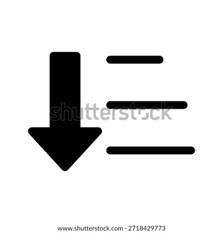 Descending Icon Vector Symbol Design Illustration