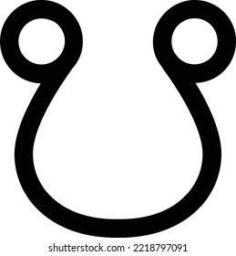 Descending lunar node astrology symbol minimal with no background.