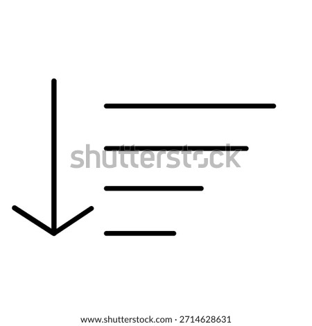 descending sort icon on white background