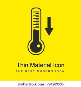 Descending temperature on thermometer tool bright yellow material minimal icon or logo design