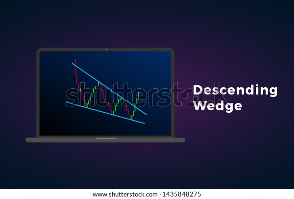 Descending Wedge Pattern Figure Technical Analysis Stock Vector - 