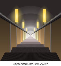 The descent into the subway escalator vector