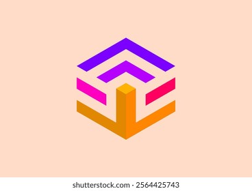 Describe this logo
This logo features a geometric design consisting of several triangular and rectangular elements arranged in such a way that they form the illusion of a three-dimensional cube.