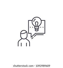 Describing a project linear icon concept. Describing a project line vector sign, symbol, illustration.