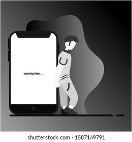 Describing the state of a person "addicted / dependent" on smartphone technology, which he is very difficult to leave and very disturbing daily activities.