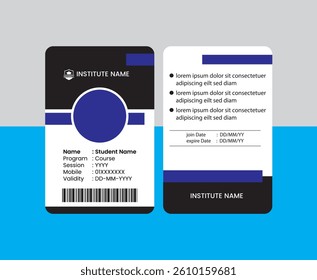 Description 1 : PVC Modern ID card template perfect for corporate, educational, business, company, office, staff or event purposes. This design features a professional layout with customizable fields.