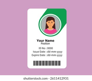 Description 1 : PVC Modern ID card template perfect for corporate, educational, business, company, office, staff or event purposes. This design features a professional layout with customizable fields.