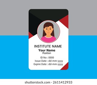 Description 1 : PVC Modern ID card template perfect for corporate, educational, business, company, office, staff or event purposes. This design features a professional layout with customizable fields.