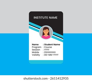 Description 1 : PVC Modern ID card template perfect for corporate, educational, business, company, office, staff or event purposes. This design features a professional layout with customizable fields.