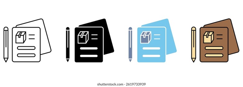 ícone da linha de conceito de descrição. Ilustração de elemento simples.
