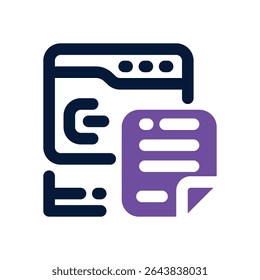 description duotone icon. Sleek and modern vector icon for websites, mobile apps, marketing materials, and corporate design. Fully scalable and ready to use.
