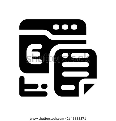 description glyph icon. Strong and solid vector icon for websites, mobile interfaces, presentations, and visual branding. High quality and easy to edit.