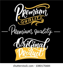 Description of goods.  Lettering vector illustration