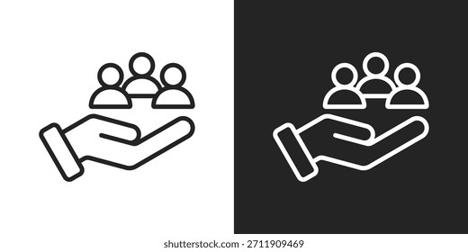 Descripción Icono En Estilo De Línea En Blanco Y Negro