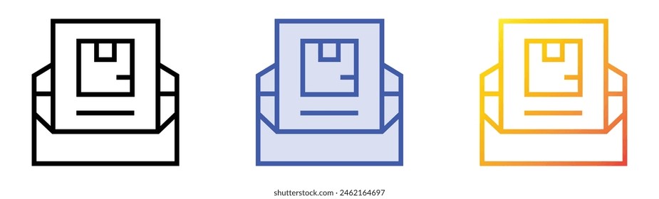 descripción. Diseño de estilo de relleno lineal, azul y degradado aislado sobre fondo blanco