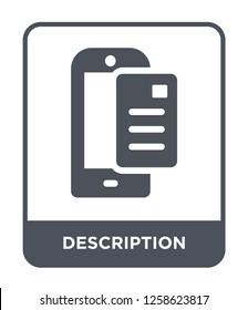 description icon vector on white background, description trendy filled icons from Mobile app collection, description simple element illustration