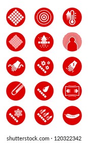 Description icons of clothes (red)