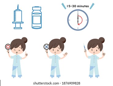 Conjunto de iconos de la ilustración sobre la vacunación