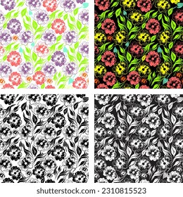 Description: Immerse yourself in the enchanting world of floral beauty with our "Enchanting Blooms" flower pattern design. This captivating design features an exquisite array of delicate flowers, meti