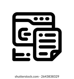 ícone da linha de descrição. Ícone de vetor limpo e minimalista para sites, aplicativos móveis, apresentações e logotipos. Totalmente dimensionável e personalizável para qualquer projeto.