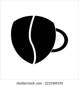 Descripción un logo o icono que combina granos de café con un vidrio, este vector es perfecto para su uso en varios lugares de encuentro con un estilo sencillo y contemporáneo.