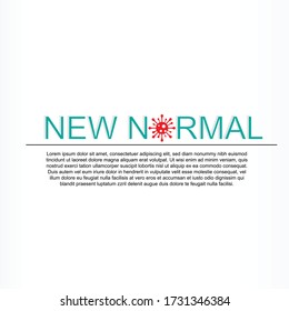 description of new daily life routine. new normal typography. illustrations. 