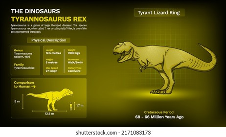 Description Physical Characteristics Tyrannosaurus Rex Vector Stock ...