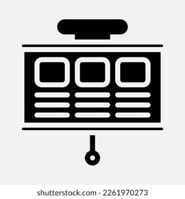 Description presentation icon in solid style, use for website mobile app presentation