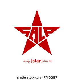 The description Sale on Abstract vector design element star