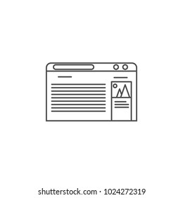 description of the tourist place on the browser icon. Element for mobile concept and web apps. Thin line  icon for website design and development, app development. Premium icon on white background