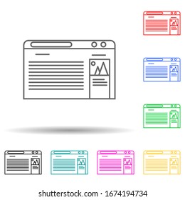 description of the tourist place on the browser multi color style icon. Simple thin line, outline vector of web icons for ui and ux, website or mobile application