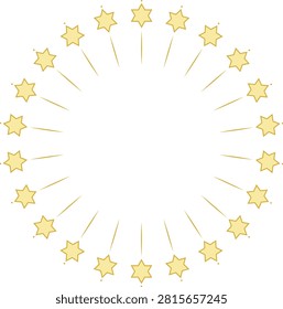 Description (under 200 characters)Elegant geometric circle frame inspired by a hexagram motif with a luxurious gold finish. Ideal for Christmas cards, holiday designs, invitations, labels, certificates, packaging, and premium branding.