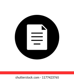 Description vector icon, document symbol. Simple, flat design for web or mobile app