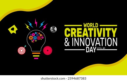 
Description
World Creativity and Innovation Day. 21st April. holiday concept. suitable for placard, background,Greeting Card, Poster design template with text inscriptio