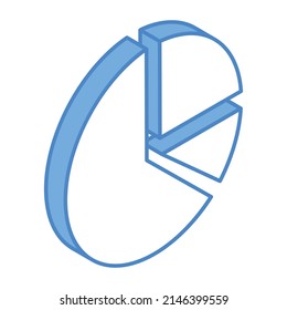 Descriptive data, an isometric icon of pie graph

