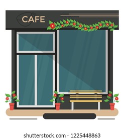 Descriptive illustration of cafe, coffee shop 