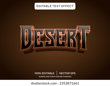 desert 3D editable text effect