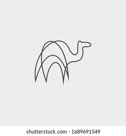 Desert Animal Camel Logo Design Template