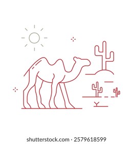 Desert Animal Camel Vector Icon Design