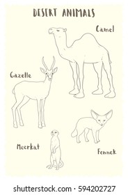 Desert animals. Vector illustration