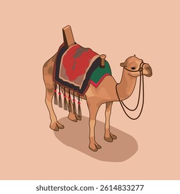 Desert Arabia Camel Isometric vector illustration