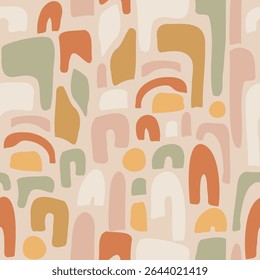 Desert Arches Decorative seamless pattern. Repeating background. Tileable wallpaper print.