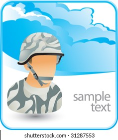 desert army man on cloud banner